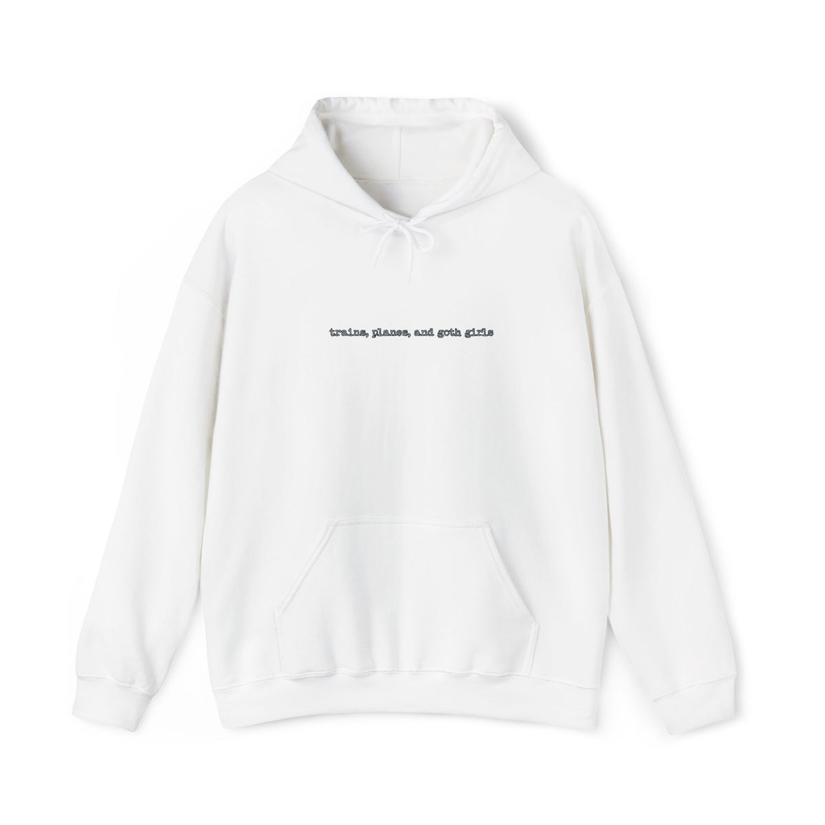 trains plane and goth girls — Embroidered Hoodie — image 2