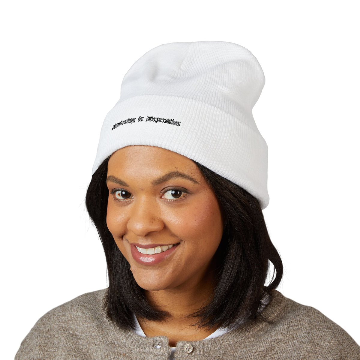 drowning in depression — Embroidered Beanie — image 9