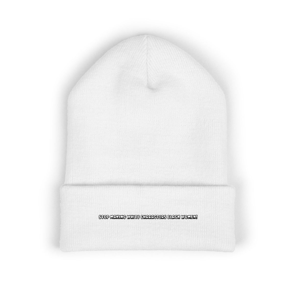 white to black — Embroidered Beanie — image 2