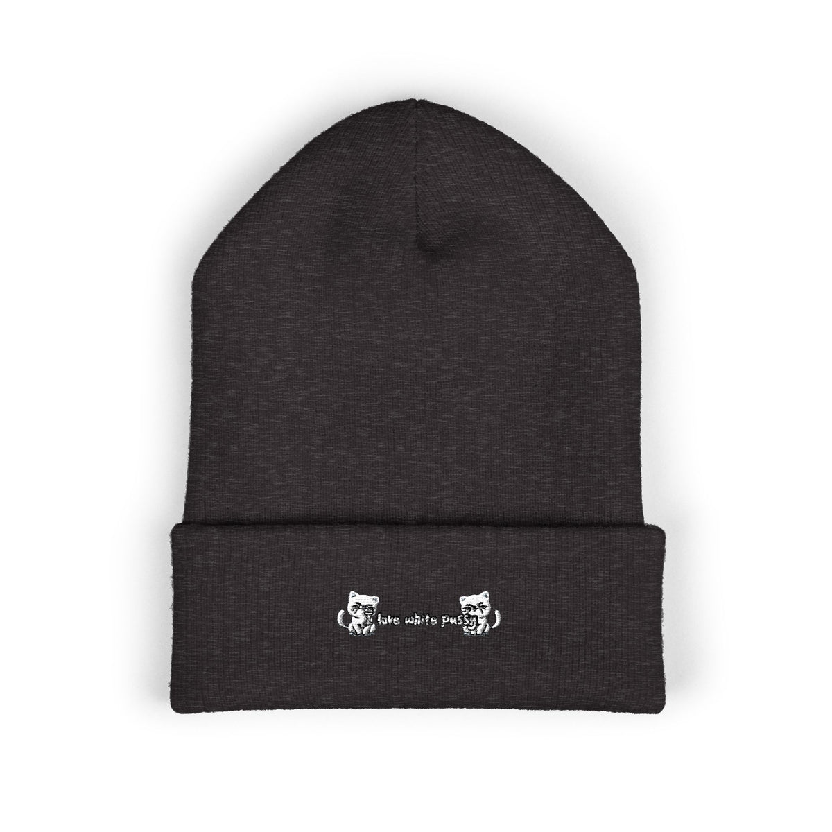 white pussy — Embroidered Beanie — image 4