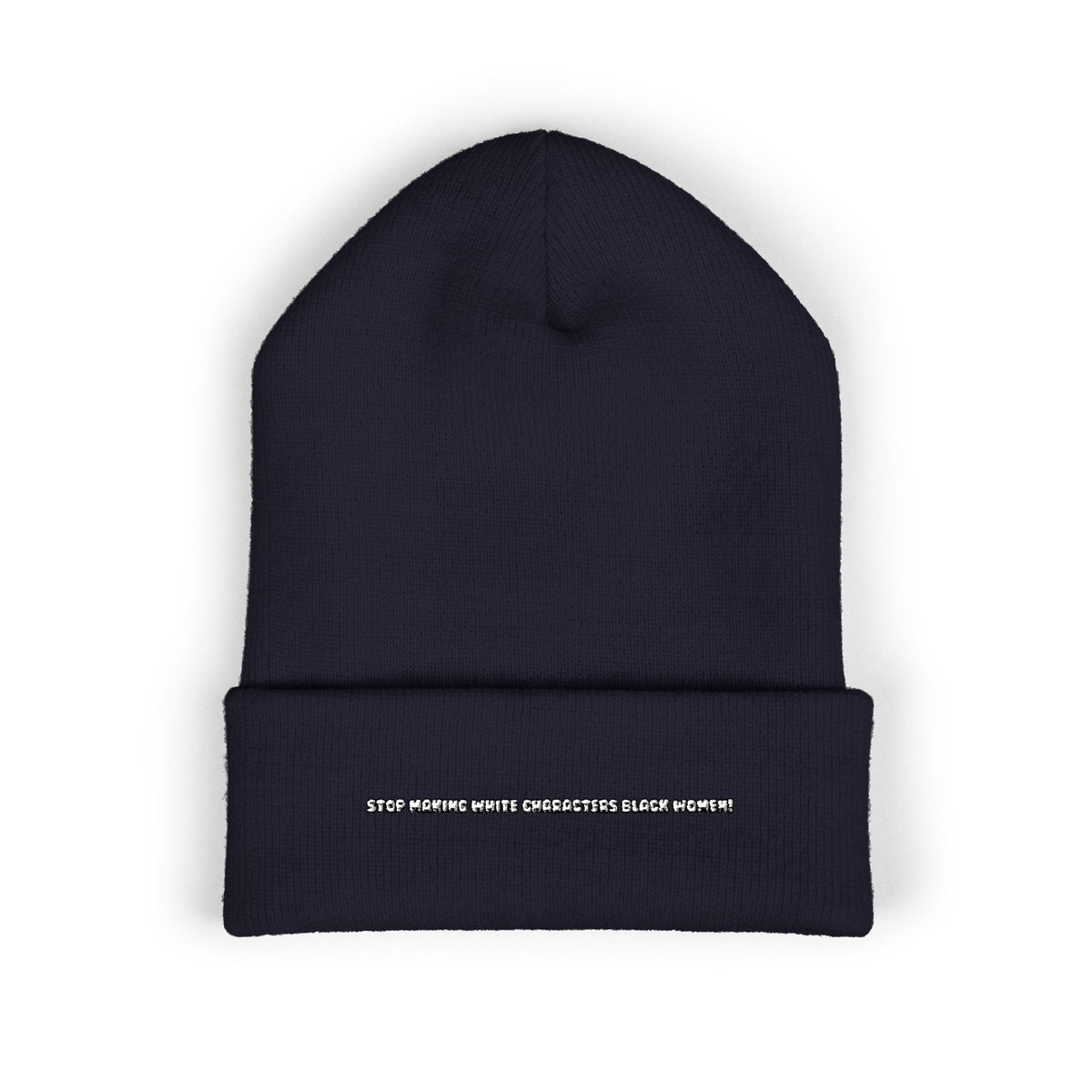 white to black — Embroidered Beanie — image 3