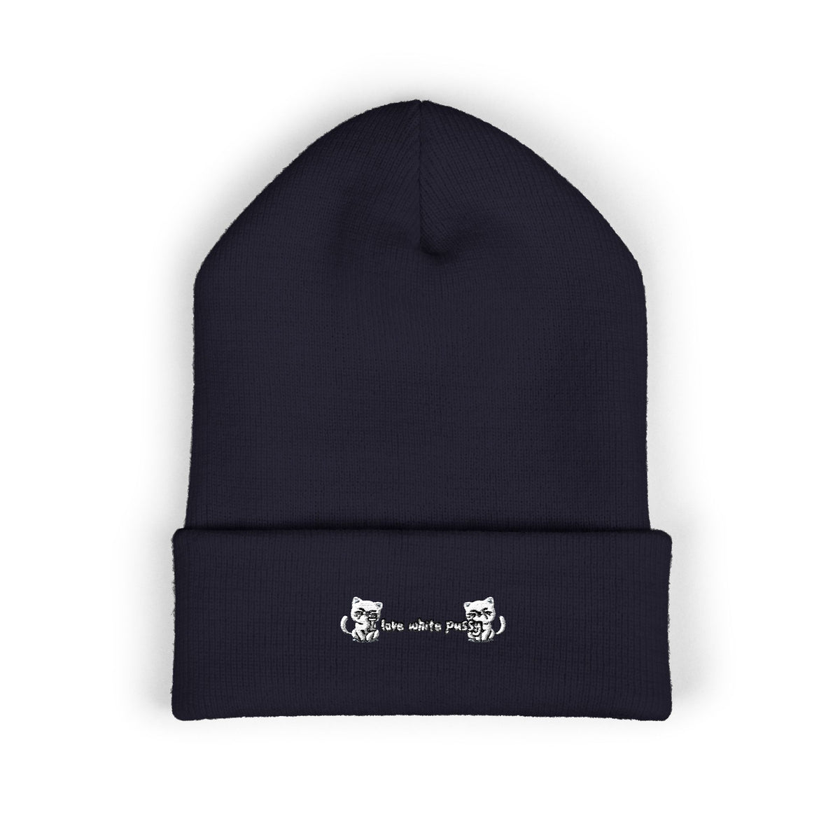 white pussy — Embroidered Beanie — image 3