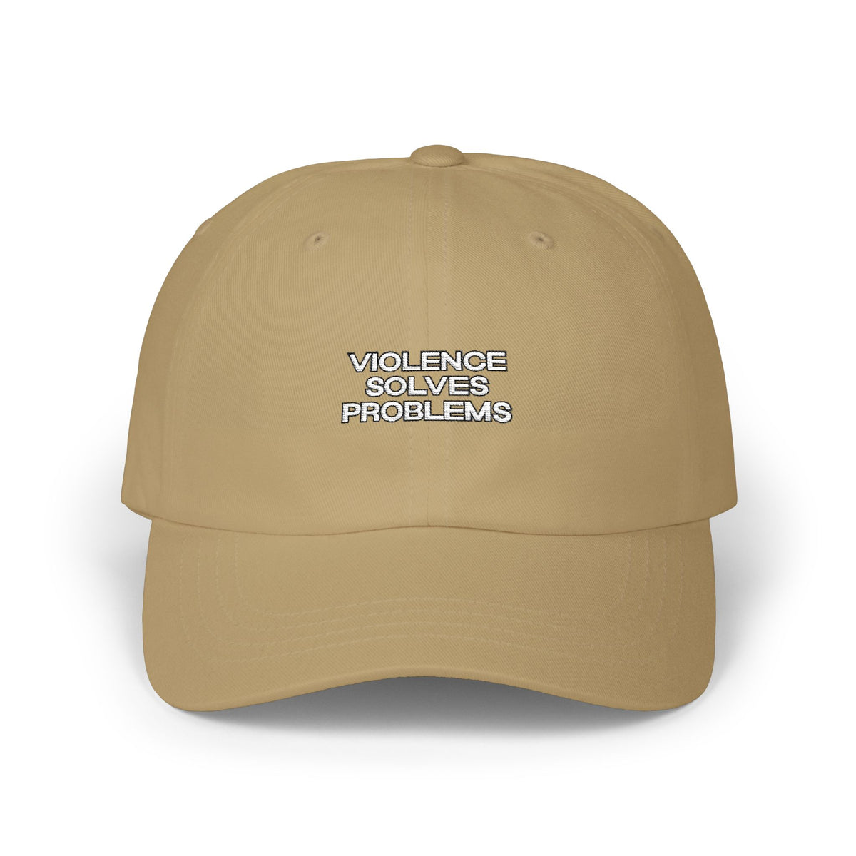 violence solves problems — Embroidered Dad Hat — image 3